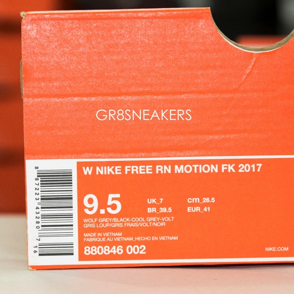 WOMENS NIKE FREE RN MOTION FK 2017 WOLF GREY BLACK - Picture 6 of 6
